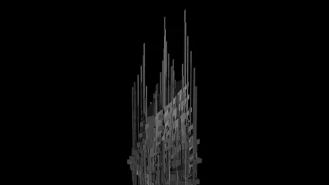 Fractal Constraction Abstract Background With Luma Matte 7 Stock Footage 122504020