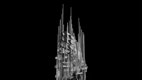 Fractal Constraction Abstract Background With Luma Matte 8 Stock Footage 122504028