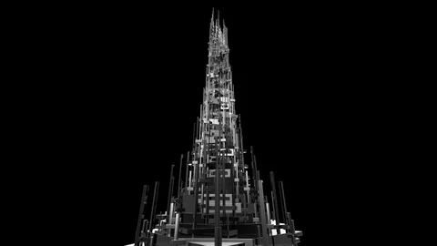 Fractal Constraction Abstract Background With Luma Matte 9 Stock Footage 122504029