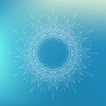 Fractal element with compounds lines and dots. Big data complex. Graphic Stock Illustration