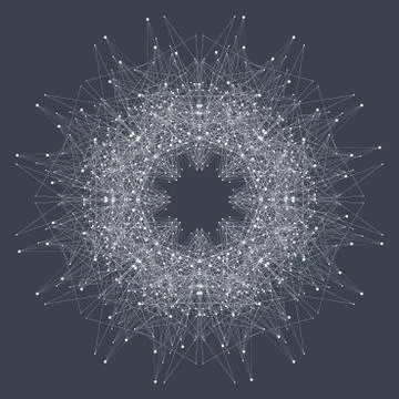 Fractal element with compounds lines and dots. Big data complex. Graphic Stock Illustration
