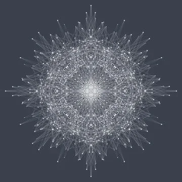 Fractal element with compounds lines and dots. Big data complex. Graphic Stock Illustration