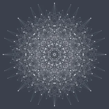Fractal element with compounds lines and dots. Big data complex. Graphic Stock Illustration