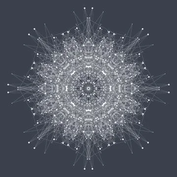 Fractal element with compounds lines and dots. Big data complex. Graphic Stock Illustration
