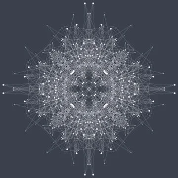 Fractal element with compounds lines and dots. Big data complex. Graphic Stock Illustration