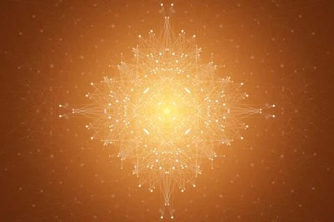 Fractal element with compounds lines and dots. Big data complex. Graphic Illustrazione stock