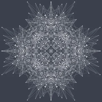 Fractal element with compounds lines and dots. Big data complex. Graphic Illustrazione stock