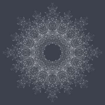 Fractal element with compounds lines and dots. Big data complex. Graphic Stock Illustration