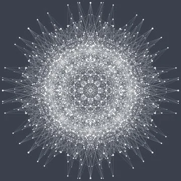 Fractal element with compounds lines and dots. Big data complex. Graphic Ilustração Stock