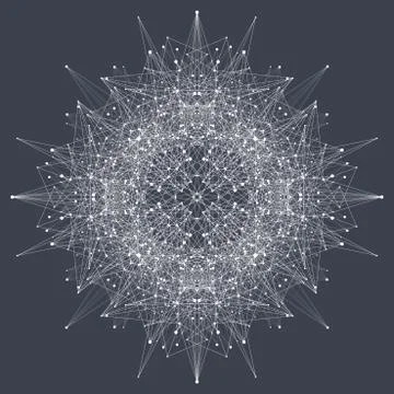 Fractal element with compounds lines and dots. Big data complex. Graphic Stock Illustration