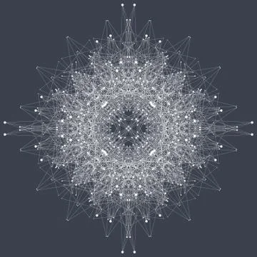 Fractal element with compounds lines and dots. Big data complex. Graphic Stock Illustration