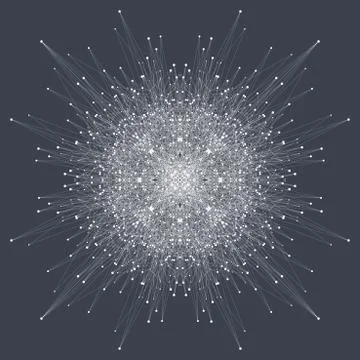 Fractal element with compounds lines and dots. Big data complex. Graphic Stock Illustration