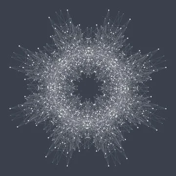 Fractal element with compounds lines and dots. Big data complex. Graphic Stock-Illustration