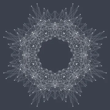 Fractal element with compounds lines and dots. Big data complex. Graphic Illustrazione stock