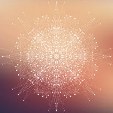 Fractal element with compounds lines and dots. Big data complex. Graphic Stock Illustration