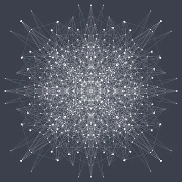 Fractal element with compounds lines and dots. Big data complex. Graphic Stock-Illustration