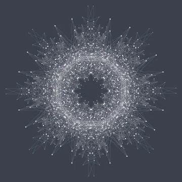 Fractal element with compounds lines and dots. Big data complex. Graphic Stock-Illustration