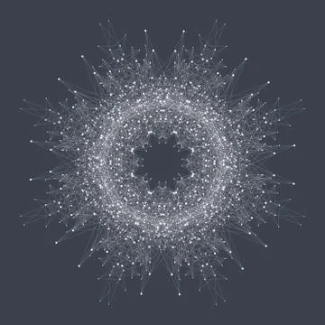Fractal element with compounds lines and dots. Big data complex. Graphic Stock Illustration