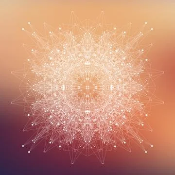 Fractal element with compounds lines and dots. Big data complex. Graphic Illustrazione stock