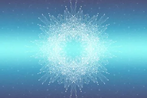 Fractal element with compounds lines and dots. Big data complex. Graphic Illustrazione stock