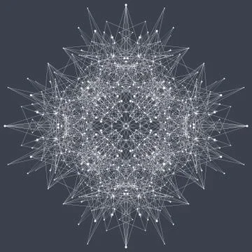 Fractal element with compounds lines and dots. Big data complex. Graphic Stock Illustration