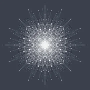 Fractal element with compounds lines and dots. Big data complex. Graphic Stock Illustration
