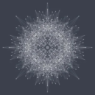 Fractal element with compounds lines and dots. Big data complex. Graphic Illustrazione stock