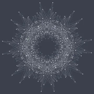 Fractal element with compounds lines and dots. Big data complex. Graphic Illustrazione stock