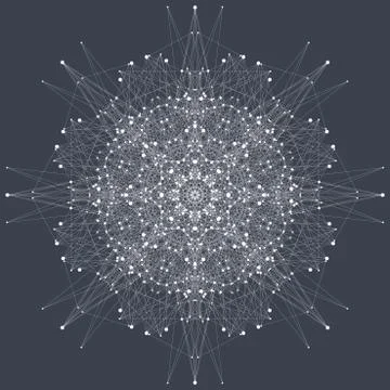 Fractal element with compounds lines and dots. Big data complex. Graphic Stock Illustration