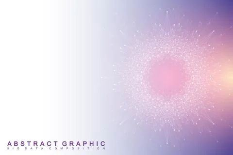 Fractal element with compounds lines and dots. Big data complex. Graphic Stock Illustration