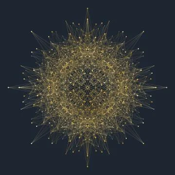 Fractal element with compounds lines and dots. Big data complex. Graphic Illustrazione stock