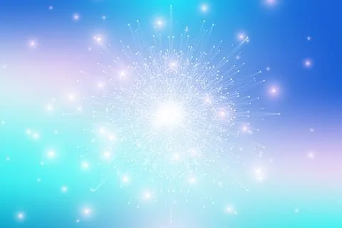 Fractal element with connected lines and dots. Big data complex. Virtual Stock Illustration