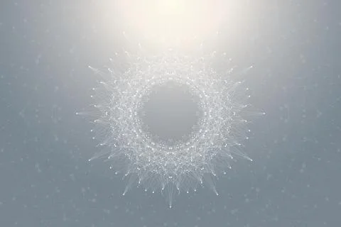 Fractal element with connected lines and dots. Big data complex. Virtual Stock-Illustration