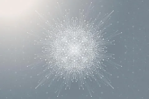 Fractal element with connected lines and dots. Big data complex. Virtual Stock Illustration