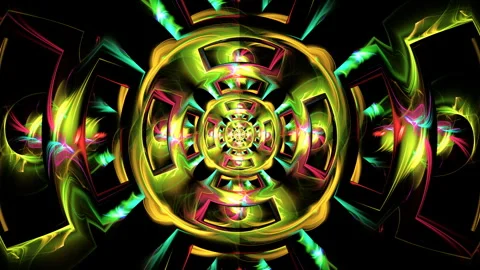 Fractal elements construction motion with colorful illumination. Stock Footage 329069662