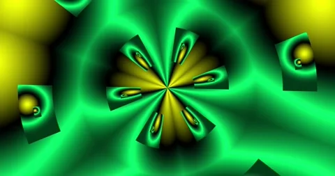 Fractal from elements of green, yellow and black colors Stock Footage 162652183