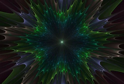 Fractal explosion star with gloss and lines Illustrazione stock