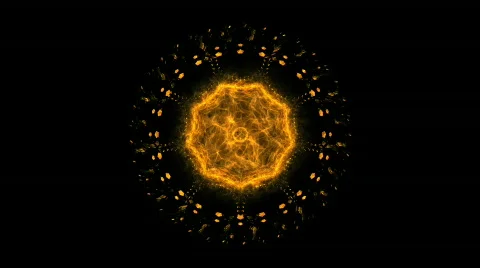 Fractal Fire Ring - Motion Graphic 46 (HD) Stock Footage 303536