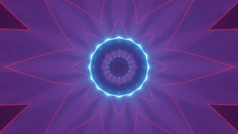 Fractal floral pattern moving in tunnel in 3d illustration Stock Footage 160817287