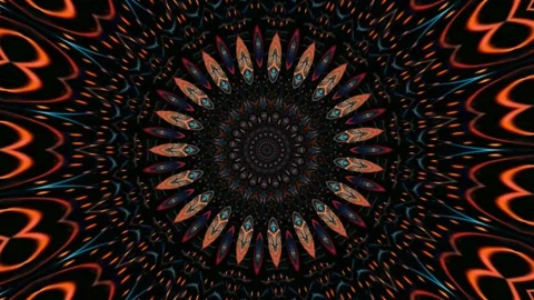 Fractal Flower Tunnel Animation Loop 3D Petal Vortex Abstract Geometric Stock Footage 329418505
