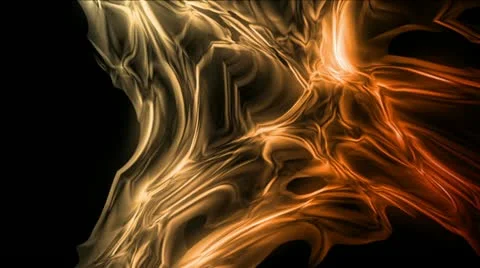 Fractal Form Amber Orange Stock Footage 12609050