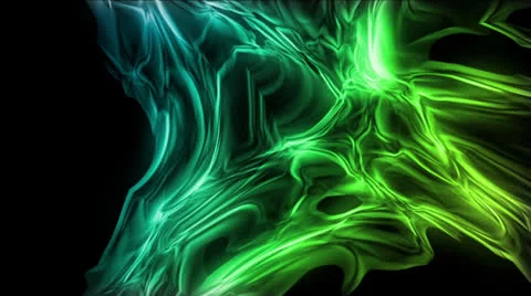 Fractal Form Blue Green Stock Footage 25889351