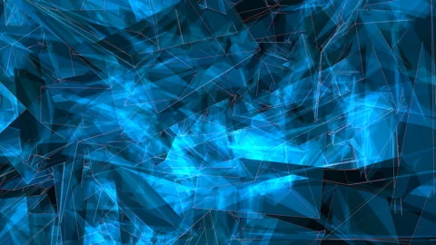 Fractal Geometric Blue Shards Background Animation Stock Footage 300146571