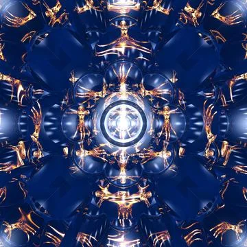 Fractal geometric shape pattern with blue and white colors Stock Illustration