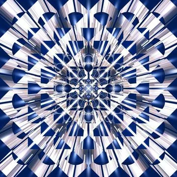 Fractal geometric shape patterns with blue and white colors 스톡 일러스트
