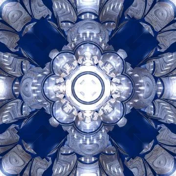 Fractal geometric shape patterns with blue and white colors 스톡 일러스트