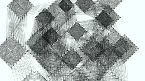 Fractal Geometry Visualization for Complex Network Architecture Stock Footage 345729126