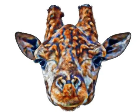 Fractal giraffe head face isolated on white Stock Illustration