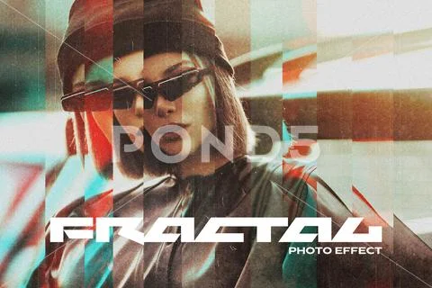 Fractal Glass Photo Effect Modello PSD