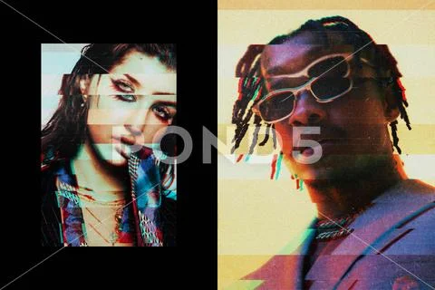 Fractal Glass Poster Effect PSD Template